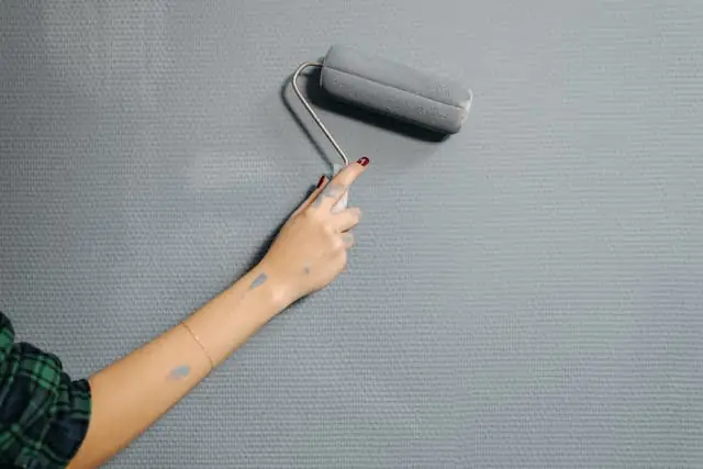 A person painting a wall